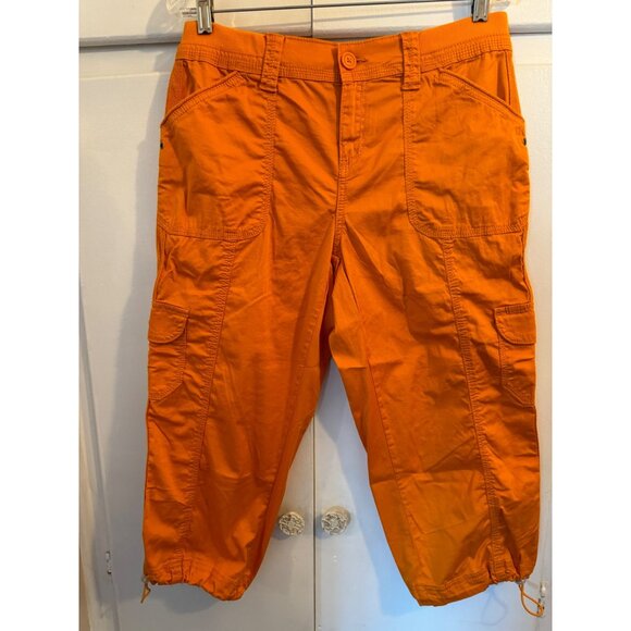 NWT Style & Co Capri Cargo Pant, Orange, Cotton, Petite, Size 8P - Picture 1 of 14